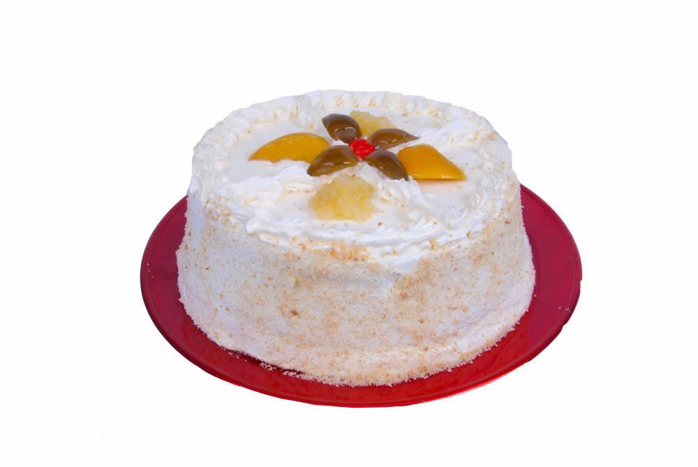 Bolo Redondo Nata e Frutas Cobertura Marshmallow