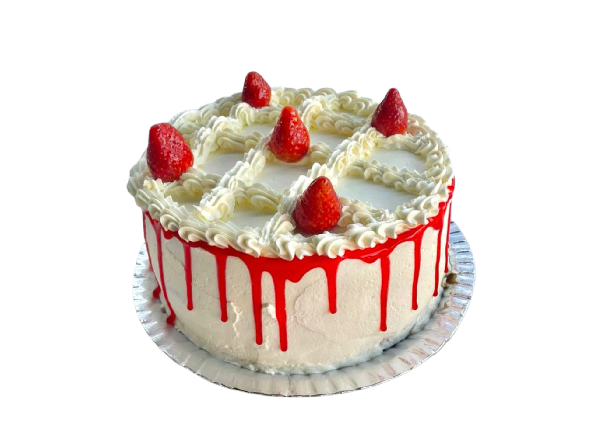 Bolo Redondo Morango com Nata Cobertura Nata